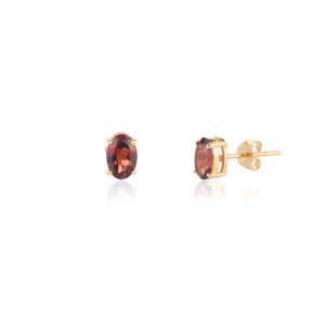 ต่างหูโกเมนทรงไข่สีทอง18K ทรง1กะรัตสไตล์อินเทรนด์ - Product Image 4