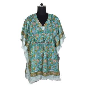 2026 New Fashionable and Designer Sexy Look Women's Short Caftan Wholesale Hand Block Print From India With Best Price Anokhi - Product Image 6