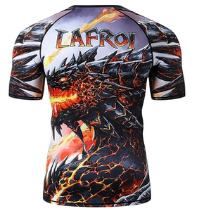 Camiseta de Compresión Personalizada con Diseño de Lobo Sublimado para Hombre, Ropa Deportiva de Secado Rápido para Gimnasio, Fitness, MMA, OEM - Product Image 3