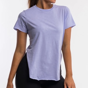 Wholesale Manufacturer Woman <b>Top</b> Fashion Fitness T Shirts Custom Screen Printing Logo Street Wear Half Sleeved Crew Neck Shirts - Product Image 2