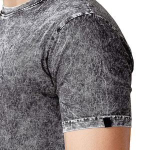 T-shirt pour homme 100% coton, coupe ample à épaules tombantes, personnalisé, effet délavé, respirant, style streetwear - Product Image 5
