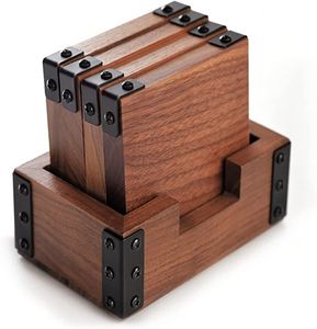 Ensemble de dessous-de-plat Woodora, design rectangulaire de luxe, dessous-de-plat en bois durables, faits à la main, faciles à utiliser, pour la cuisine, l'hôtel - Product Image 1