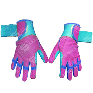 Guantes de Bateo de Béisbol Profesionales de Cuero Ajustables de Alta Resistencia SAAR INDUSTRIES con Cierre de Velcro Ecológicos para Mano Derecha e Izquierda - Product Image 1