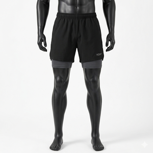 Private Label 2 in 1 Running Gym Workout <b>Shorts</b> Inner Compression Liner Men 100% Polyester Summer Custom Logo OEM ODM Wholesale - Product Image 6