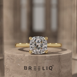 Cushion Cut Diamond Solitaire Engagement Ring in White Gold Classic Minimal <b>Bridal</b> Ring Elegant Luxury Proposal Jewelry - Product Image 1