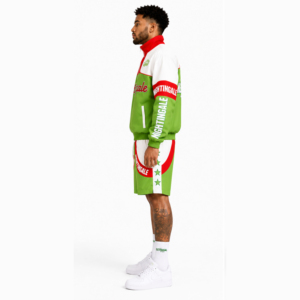 Chaqueta y Pantalón Corto Deportivo de Nylon con Logotipo Personalizado OEM ODM, Chaqueta con Cremallera y Logotipo DTF, Conjunto Deportivo de 2 Piezas para Hombre - Product Image 3