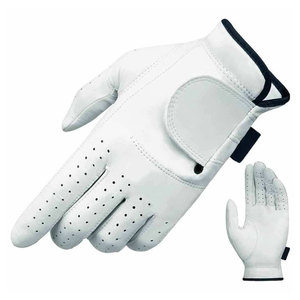 Guante de Golf de Cuero Genuino Blanco, Transpirable y Perforado, para Mano Derecha, Unisex, con Cierre de Velcro - Product Image 1