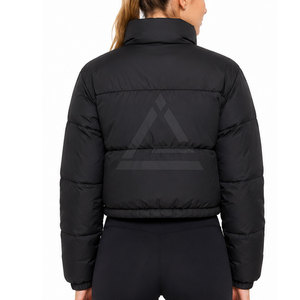 High Quality Women <b>Cropped</b> <b>Puffer</b> <b>Jacket</b> With Fashionable Quilted Texture Layer For Casual Wear And Seasonal Collections - Product Image 5