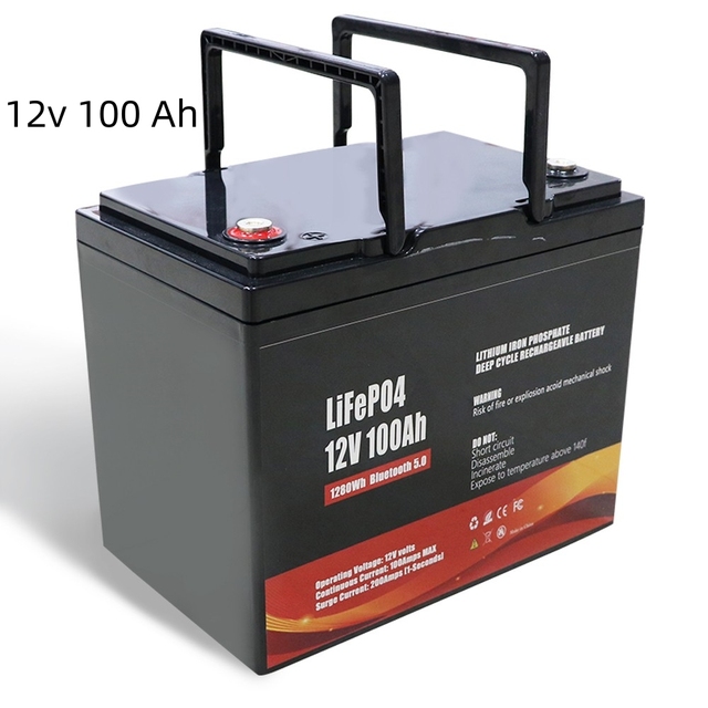 12V 100Ah Lithium Ion Battery Lithium Ion Batteries Pack With BMS LiFePO4 Home Energy Storage Lithium Battery With Bluetooth