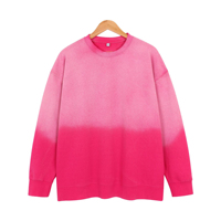 Sweat-shirt en coton épais 370 GSM, délavé à l'acide, coupe oversize, effet délavé neige, couleur dégradée, style mode