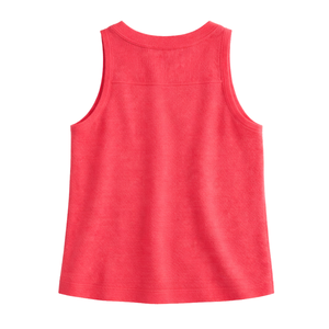 Camiseta sin mangas con botones texturizados para mujer, blusa informal de verano, holgada, transpirable, de punto, a la moda - Product Image 2