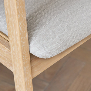 เก้าอี้ทานข้าวไม้เนื้อแข็งสไตล์ญี่ปุ่นสมัยใหม่พร้อมเบาะผ้าหุ้ม - Product Image 5