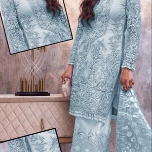 2022 Venta caliente indio/pakistaní última colección 3 piezas seda Salwar Kameez vestido de fiesta - Product Image 1