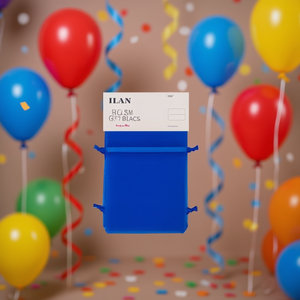 Sacchetti Regalo in Organza Ilan 5x7 Cm Blu Reale 8 Pezzi Buste per Bomboniere - Product Image 3