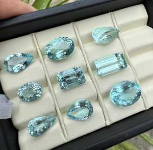 Piedras Preciosas Sueltas Facetadas de Aguamarina Natural, Piedras de Aguamarina Azul para Joyería, Anillos, Colgantes, Proveedor Mayorista, Venta B2B - Product Image 3