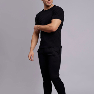 Lightweight Quick Dry Cotton/Polyester Customizable Streetwear Summer Tracksuit 2-Piece Set Men's Neck T-Shirt <b>Trouser</b> Short - Product Image 6