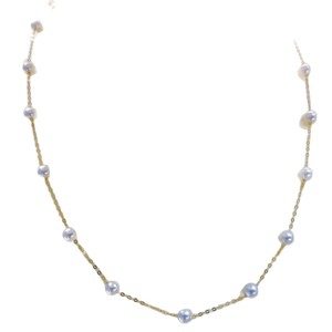 Collar de cadena de perlas de agua dulce de 4-5 mm, ajustable, plata S925, colgante de perlas casi redondas, luz fuerte, defectos naturales, luz casi fuerte - Product Image 5