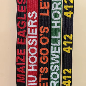 Correa de Cordón con Nombre y Cuentas de Moda para el Día del Partido, Hecha a Mano, con Letras Personalizadas, para Aficionados a Deportes de Equipo, Universitarias, Regalo Único y Accesorio Promocional - Product Image 1
