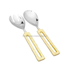 Serveur à salade en acier inoxydable moderne avec une forme élégante, idéal pour la décoration de cuisine contemporaine minimaliste - Product Image 6