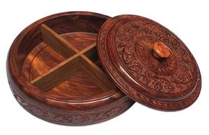 Boîte à épices manuelle en bois Lavie Creations, écologique, de haute qualité, finition polie, qualité alimentaire, compatible lave-vaisselle et four, pour la cuisine - Product Image 4
