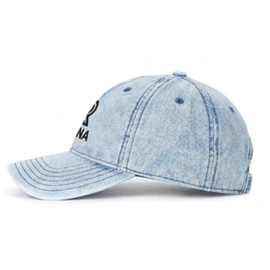 Gorra de Béisbol RIZNA de Mezclilla Twill, 6 Paneles, Ajustable, Unisex, Estilo Casual Vintage, Lavada, con Logotipo Bordado en 3D en el Panel Frontal, Azul, Algodón, Metal - Product Image 3