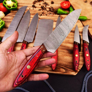 Luxury Damascus Steel Kitchen <b>Knife</b> <b>Set</b> Professional Grade Chef <b>Knives</b> Elegant Smooth Design Durable Long Lasting Kitchen Tool - Product Image 2