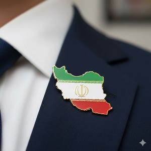 Pin de solapa de metal esmaltado personalizado con león y sol, bandera de Irán, recuerdo nacional de país, venta al por mayor - Product Image 2