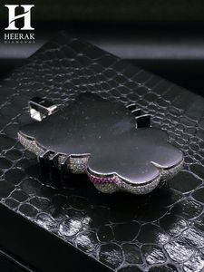 จี้แมวน่ารักแบบ Iced Out สไตล์การ์ตูน ประดับเพชรแล็บโกรว์ จี้ฮิปฮอปสุดหรู เครื่องประดับสั่งทำพิเศษสำหรับผู้ชายและผู้หญิง - Product Image 3