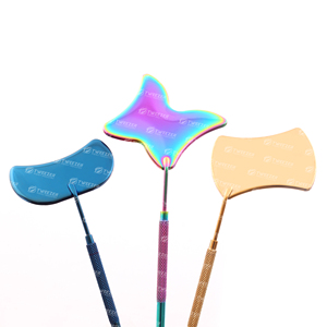 Pince à épiler professionnelle TWEEZER POINT INDUSTRY pour cils, en acier inoxydable, outil de précision miroir, forme lune, manche détachable, design coloré - Product Image 1