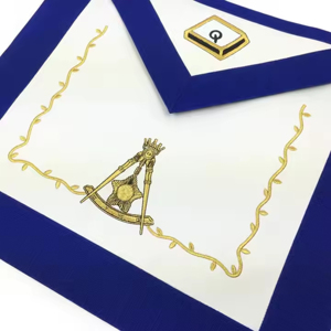 14th Degree Scottish Rite Premium Quality Custom Masonic Aprons Blue White <b>Machine</b> Embroidery Crafts Cross-Stitching Needlework - Product Image 1