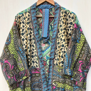 Atractivo Kimono Largo de Seda, Vestido Tipo Pareo, Colección Boho para Mujer, Ropa de Playa, Verano, Vacaciones, Sexy, Ropa de Resort, Venta al Por Mayor - Product Image 1