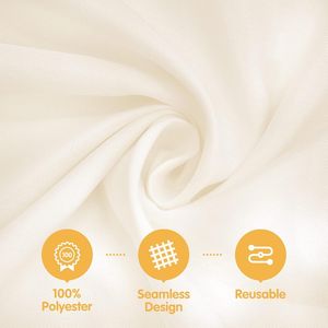 Paquete de 6 Manteles de Lino y Poliéster Color Marfil de 70 Pulgadas, Fundas Lavables para Mesas de 30 y 54 Pulgadas, Suministros para Bodas al por Mayor - Product Image 2