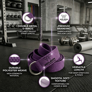 Modern Yoga <b>Strap</b> <b>Adjustable</b> Stretch Workout Fitness Exercise Support Equipment for Daily Training and Practice Sessions. - Product Image 3