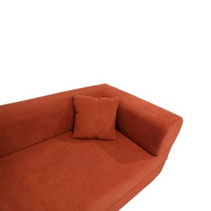 Divano Letto Doppio Multifunzionale a Corpo Largo in Spugna Pura con Tessuto in Velluto a Righe Sottili, Divano a Compressione - Product Image 3