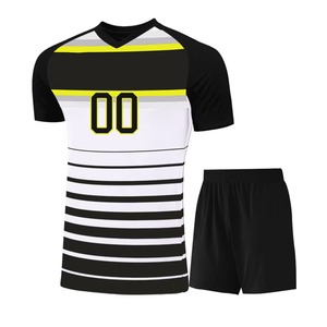 Ensemble d'uniformes de volley-ball de haute qualité, col en V, manches courtes, polyester, kit d'uniformes de volley-ball par sublimation avec nom et numéro - Product Image 3