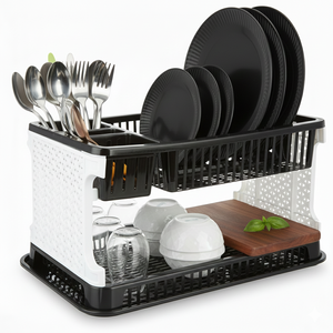 Premium 2-Tier <b>Kitchen</b> Dish Drying <b>Rack</b> with Drain Tray & Utensil Holder – Space Saving Organizer - Product Image 1