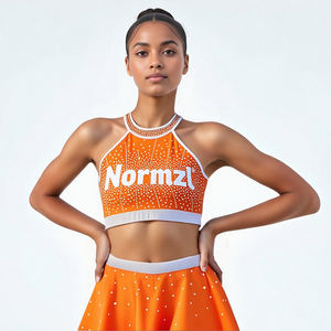 Uniformes de porristas de alta calidad para mujer, servicio OEM al por mayor, conjuntos de uniformes de porristas personalizados para niñas, sublimados en poliéster/algodón con transferencia térmica - Product Image 6