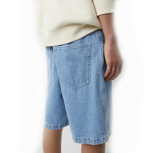Men's Customizable Breathable Quick Dry <b>Light</b> Wash Baggy Denim Shorts with Zipper Fly Comfortable Summer - Product Image 3