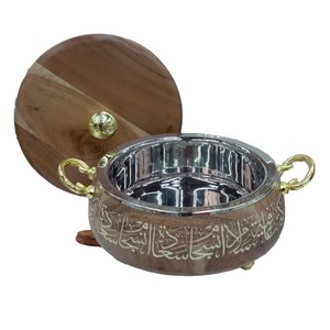Casserole ronde élégante et classique à double paroi en verre, bol de service décoratif fait main, vaisselle de buffet d'hôtel - Product Image 1