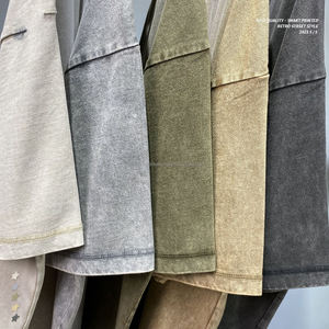 Top qualité coton 275g lavage à l'acide T-shirt surdimensionné rétro lavage minéral T-shirt lourd décontracté Vintage t-shirt pour hommes - Product Image 3