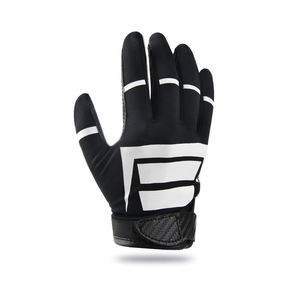 Gants de sport d'extérieur à doigts entiers WARPRO INDUSTRY, noirs avec bandes blanches, antidérapants en PU, unisexe, fermeture auto-agrippante, toutes saisons - Product Image 4