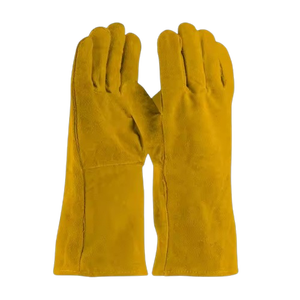 Gants de soudage en cuir de vachette de haute qualité, résistants aux flammes, aux chocs thermiques et aux étincelles, protection robuste pour les mains, gants de sécurité - Product Image 4