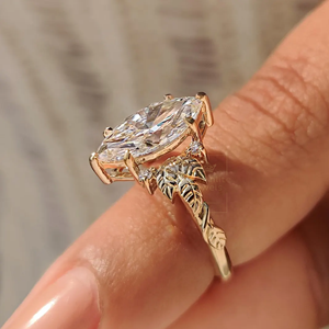 Bague de promesse d'anniversaire en moissanite taille marquise pour femme, bijou de luxe en argent sterling 925 plaqué rhodium, idéal pour les fêtes - Product Image 2