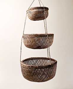 Large <b>Hanging</b> Bamboo <b>Basket</b> Woven <b>Wall</b> <b>Basket</b> Pendant Style Storage Boho Natural Decor Home Organizer Supplier Manufacturer - Product Image 1
