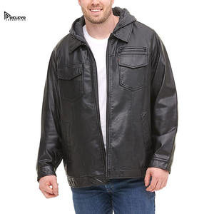 Chaqueta de Cuero para Hombre de Alta Calidad, Estilo Motero, Abrigo Cálido de Invierno, Logotipo Personalizado, Proveedor Mayorista - Product Image 1