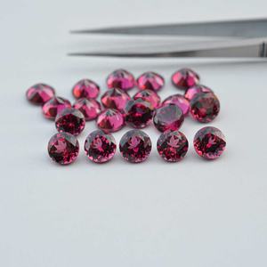 Garnet Umbalita Natural de 3mm, Corte Redondo Facetado, Gema Suelta, Garnet Rosado, Piedra Semipreciosa para Joyería de Plata y Oro - Product Image 3