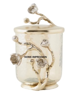 Venta caliente Vintage Metal Floral tapa elegante todas las estaciones bote hogar decorativo elegante botes para el hogar accesorio de utensilios de cocina - Product Image 4