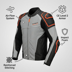 Custom <b>Biker</b> Leather <b>Jacket</b> Men's Motorcycle Racing | Motorbike Auto Racing Wear Online Sale - Product Image 5