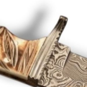 Couteaux de chasse rustiques de Damas à lame fixe avec manche décoratif en os et tranchant affûté pour le camping en extérieur - Product Image 6