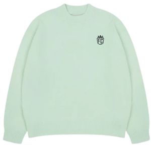 Suéter de Punto Verde Menta, Suéter de Punto Suave y Cómodo, Suéter Informal Cómodo, Perfecto para el Uso Diario, Suéter Verde Menta - Product Image 1